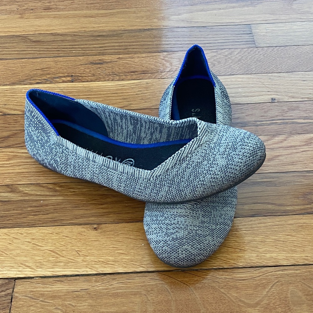 ROTHY’s ballet flats gray grey round toe size 9.5